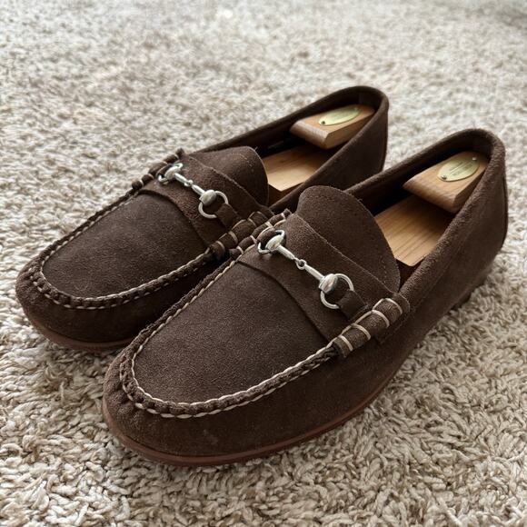 G.H. Bass Weejuns Horse Bit Loafers Men’s Size 12 Brown Leather Suede Slip Shoes - Picture 7 of 10